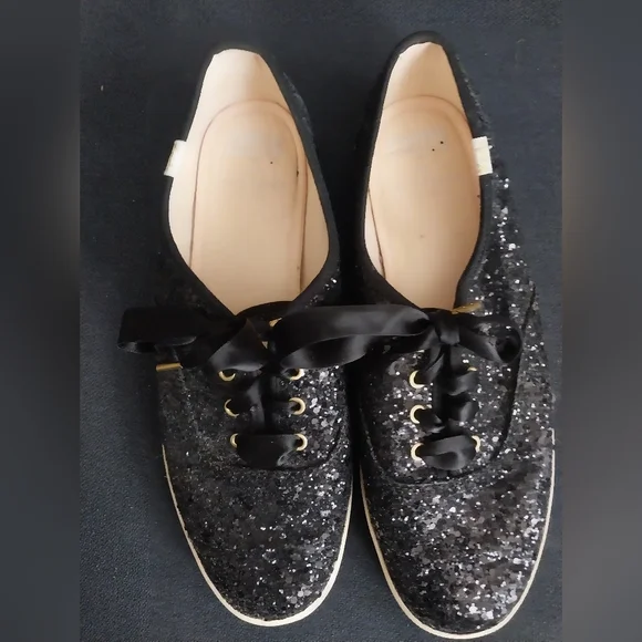 Keds x kate spade New york Champion Glitter Black Multi, Size 8.5m Women's Shoes